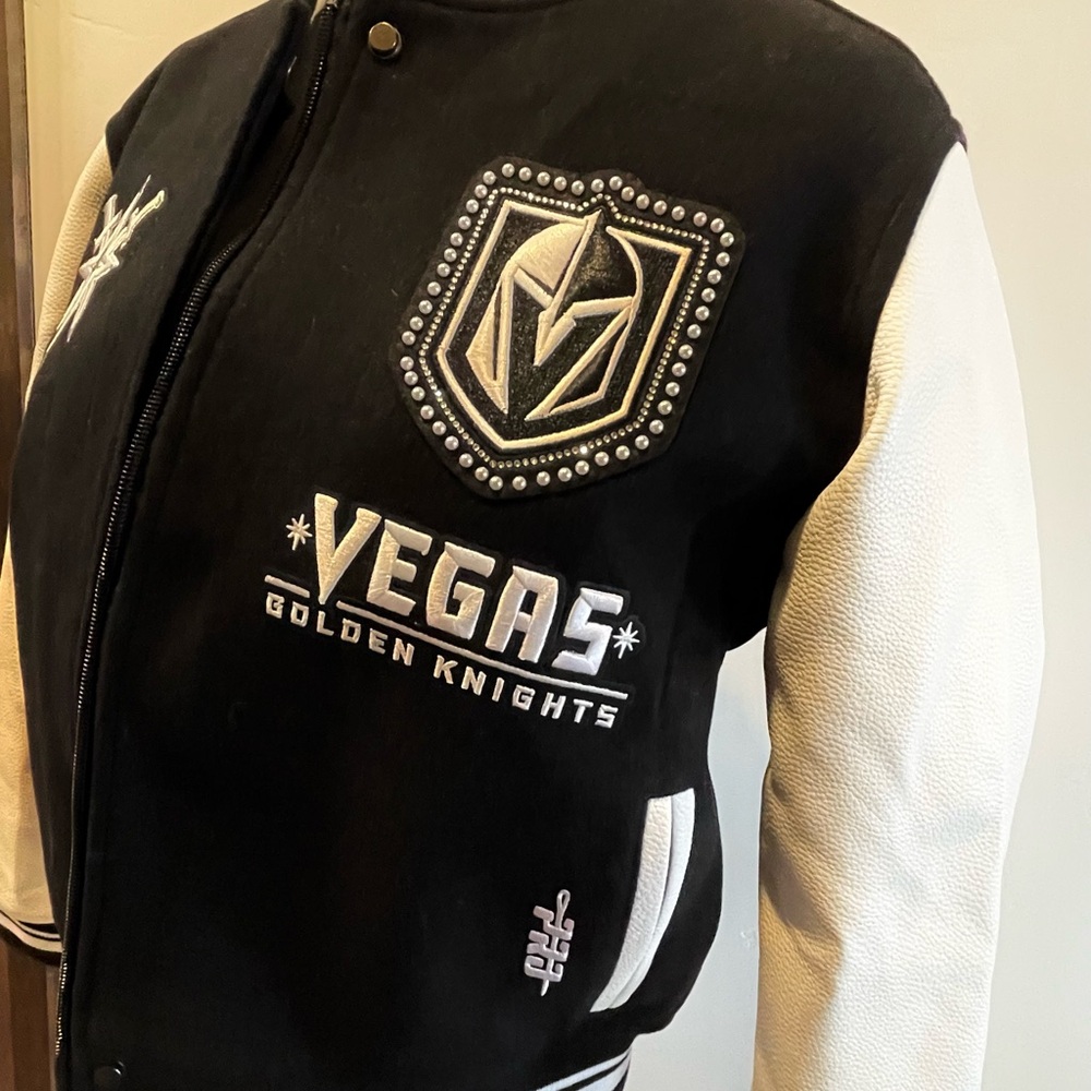 NWT Vegas Golden Knights Varsity Rhinestone Jacket Wm S - Picture 7 of 14